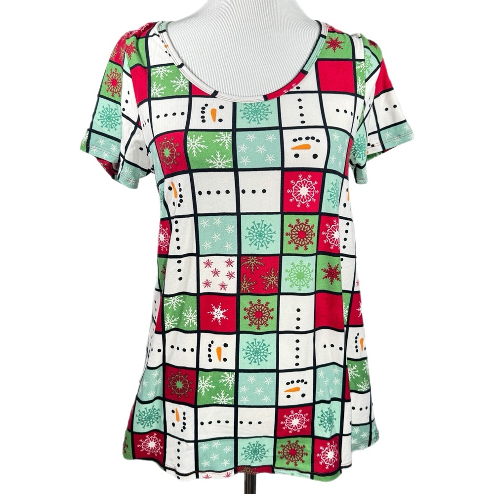 LuLaRoe Holiday Christmas Classic Tee Size Small EUC Leggings Material